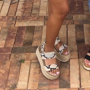 Platform Snake Print Sandals